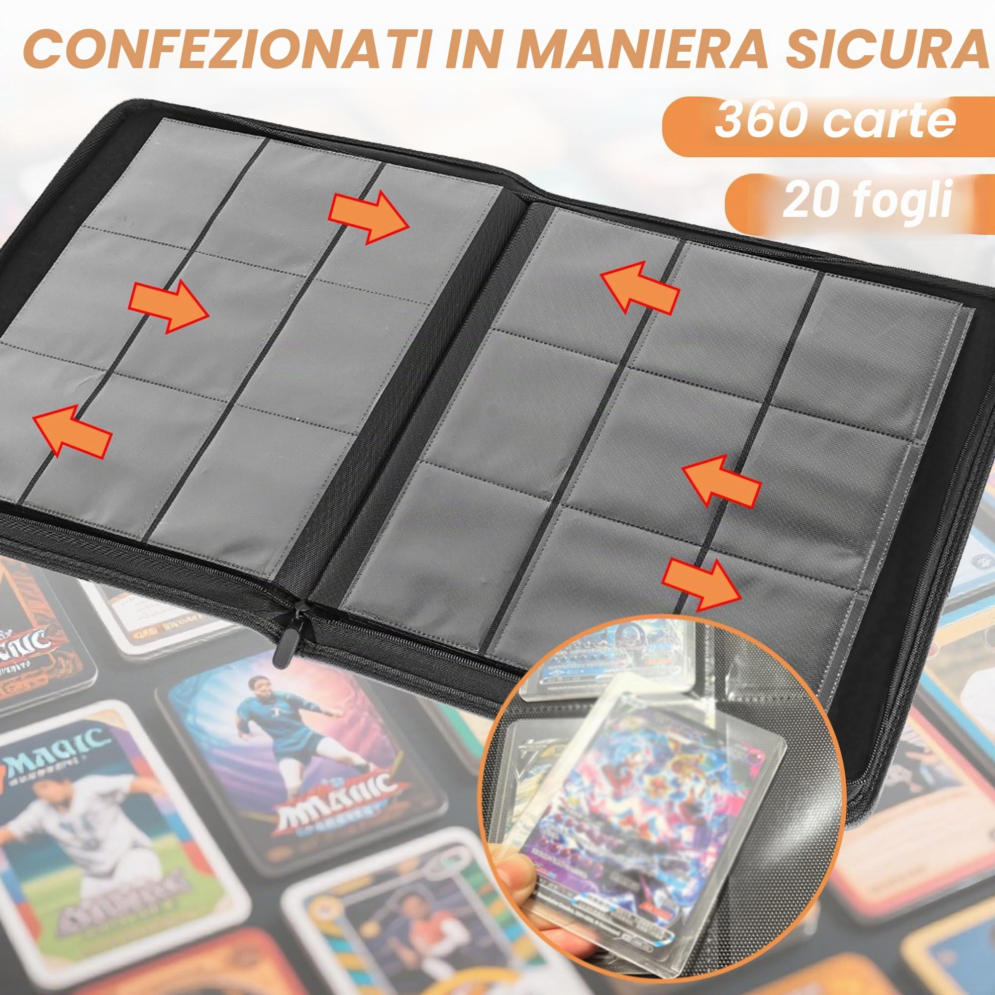 TopDeck TopLoader Folder, 9 Pocket Holds 360Toploaders,Card Holders for Trading Cards,MTG/Yugioh/TCG Cards (Contemporary) Hochzeitsalben，WallTrust RFID， Bank Cards (Klassisch)
