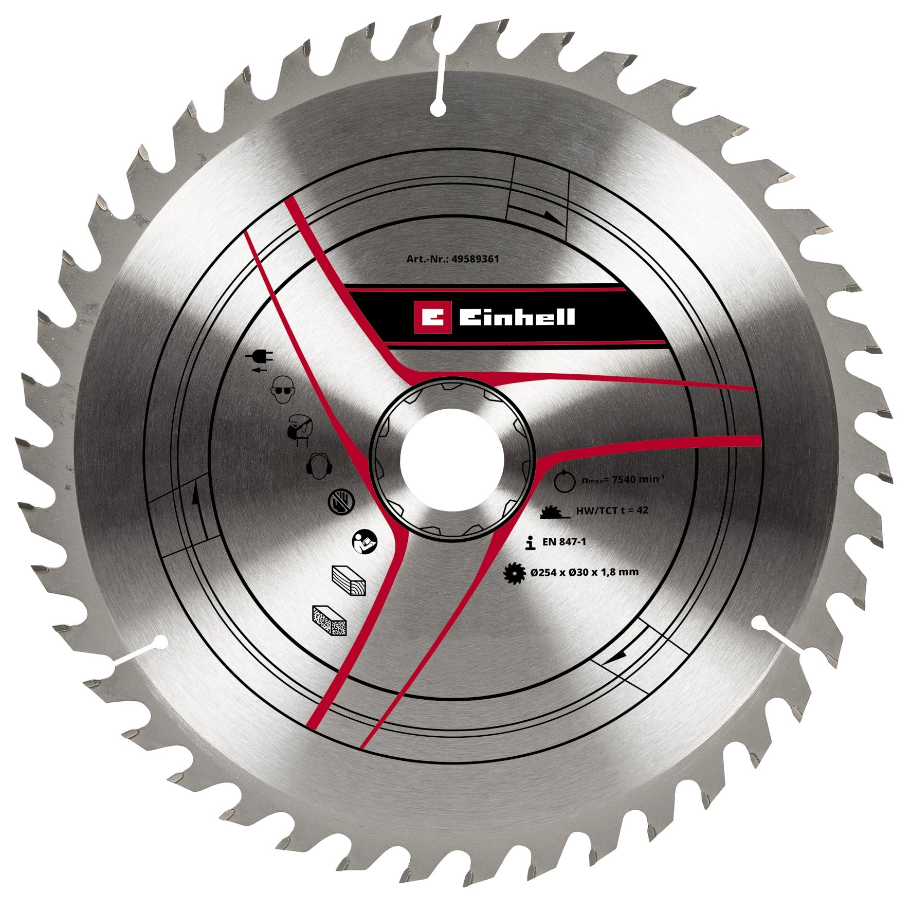 kwb by Einhell Lama HM (Ø 254 x 30 mm, 42 denti, adatta per sega circolare da banco Einhell TC-TS 2025/2 eco & troncatrice TC-SM 254 e TC-SM 2531/1 U)