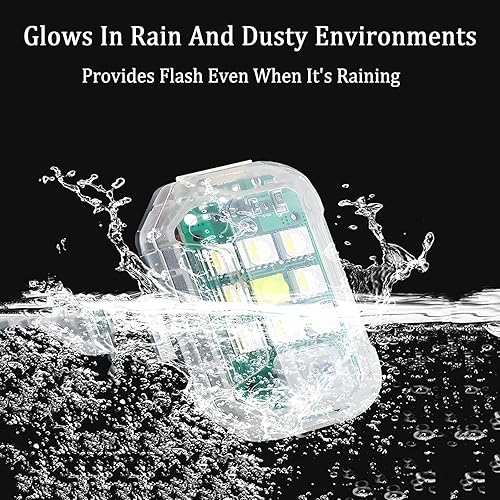 Miniatura 3 de Paquete de 2 luces LED estroboscópicas anticolisión con control remoto inalámbrico, 7 colores, carga USB-C, impermeable, luces LED de advertencia