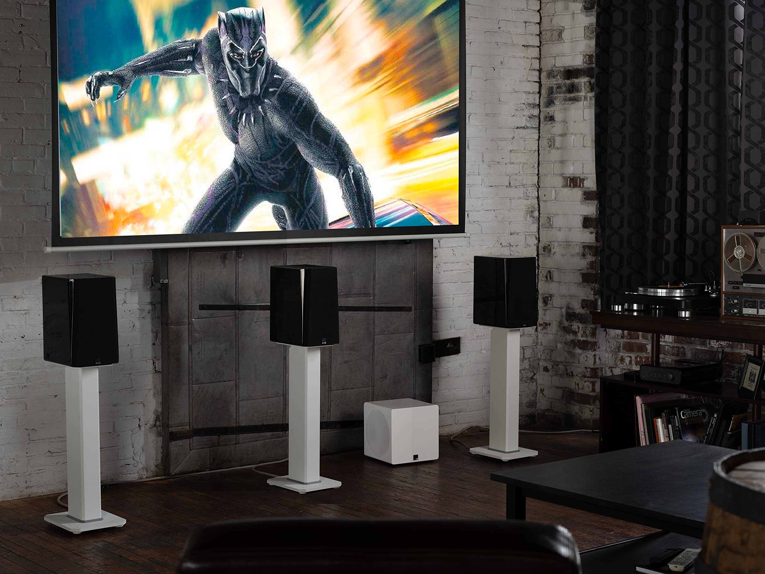 Kanto SX22W 22" Tall Fillable Speaker Stands with Isolation Feet for