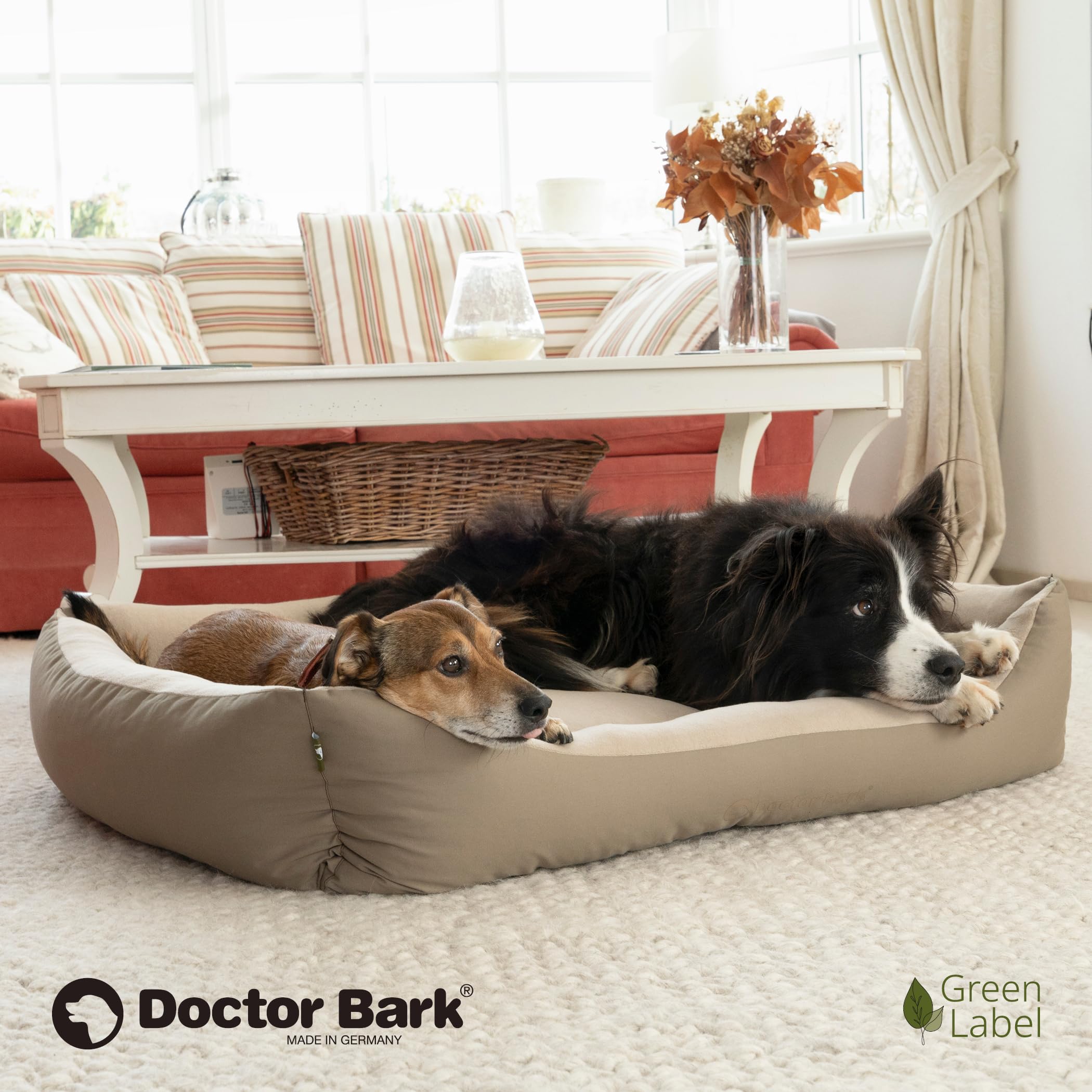 Cama Ortopédica Redonda Para Perros Verde Musgo – Lavable A 95°C