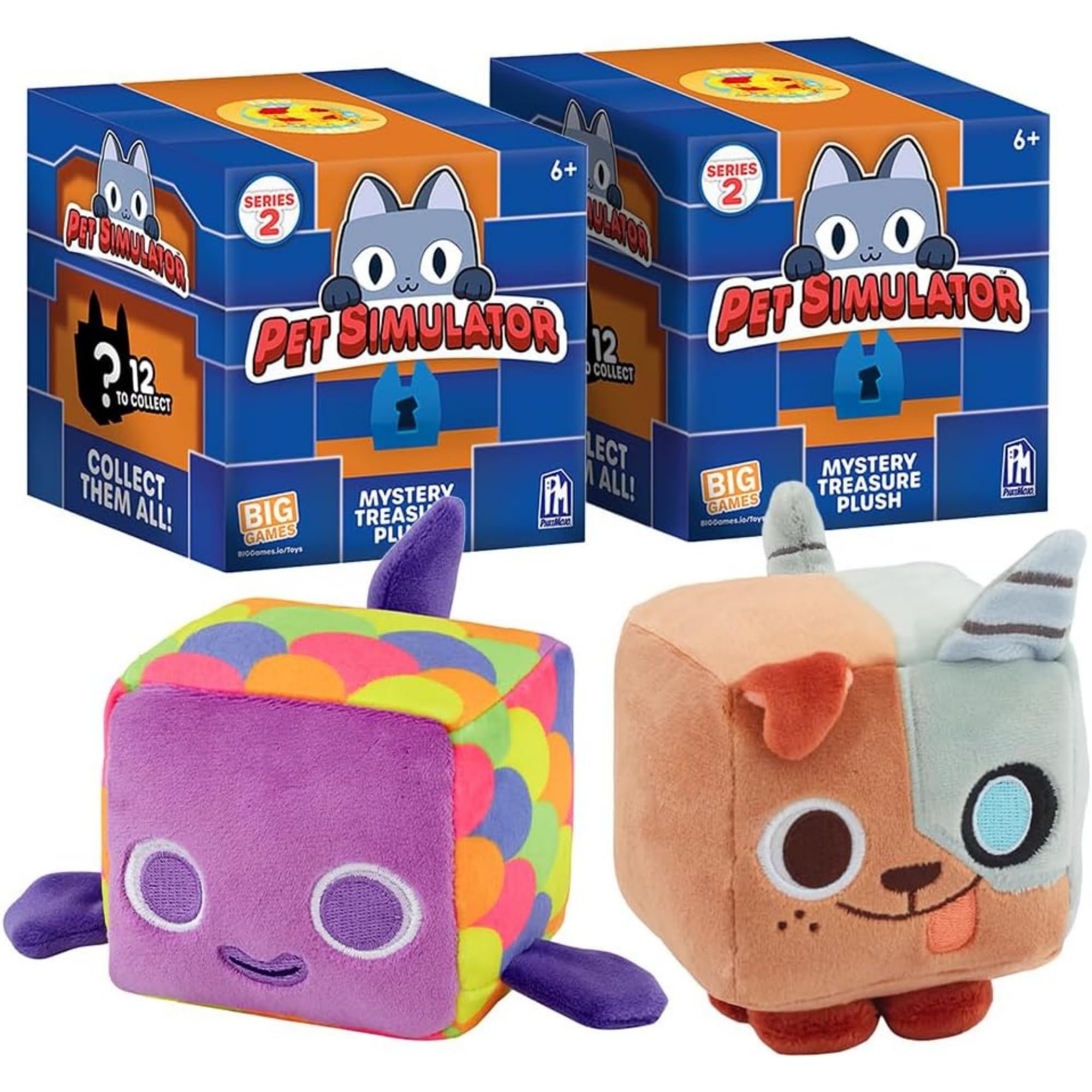 Pet Simulator Roblox Series 1,2 & 3 Limited Edition Cube Plush - Lucky Blind Box's, Bundles, Blind Bags & Figures - (Series 2 4" 12cm Plush with DLC - 2 Pack)