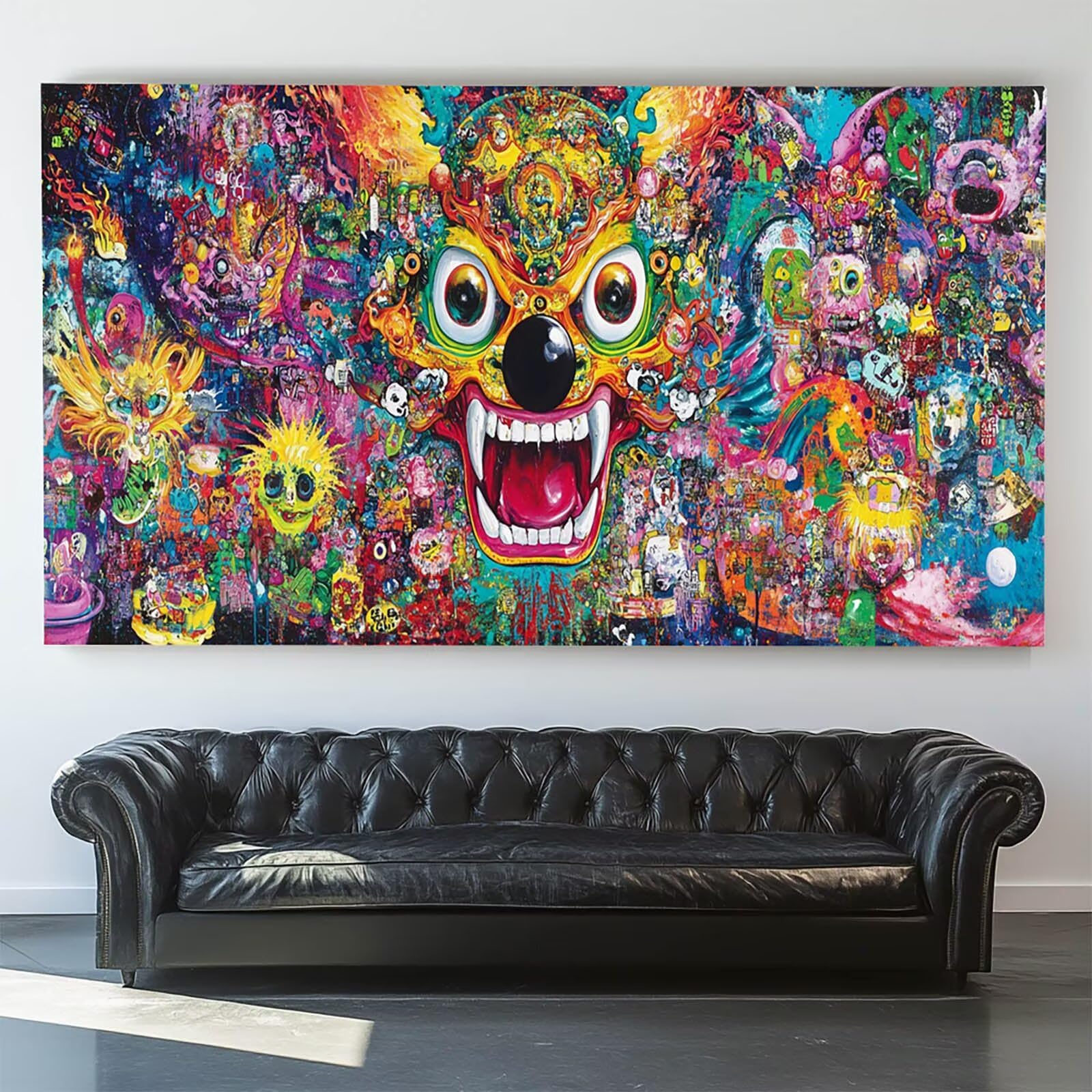 DIY Malen nach Zahlen Erwachsene Graffiti Malen nach Zahlen ab 7 jahre Mädchen Abstrakt Kreativ set für Erwachsene mit Leinwand Acrylfarben set und Pinsel,Bastelset zum Bemalen,Wanddeko 100X200cm 9-3-