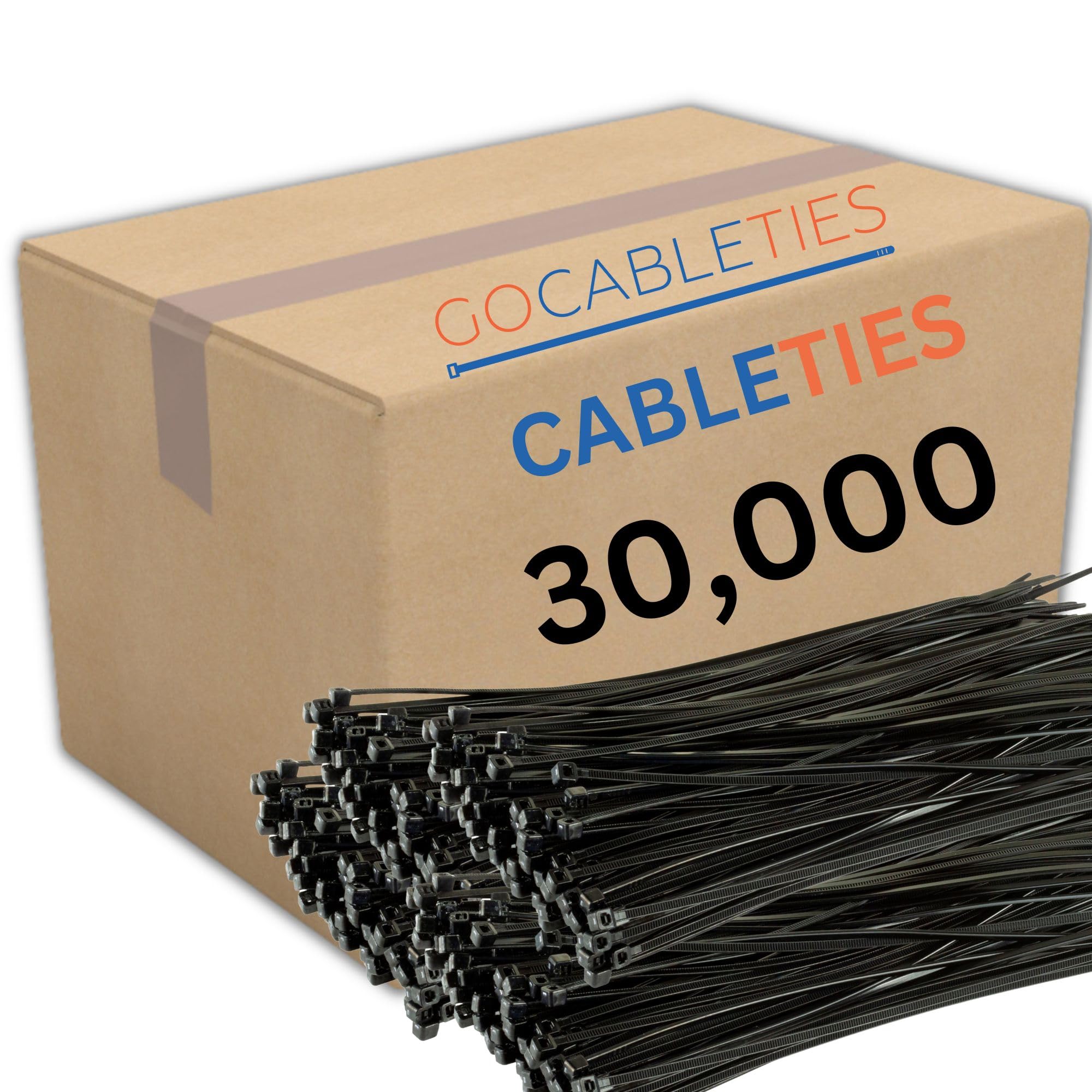Gocableties Bridas negras para cables, 200 x 2,5 mm, 30.000 piezas