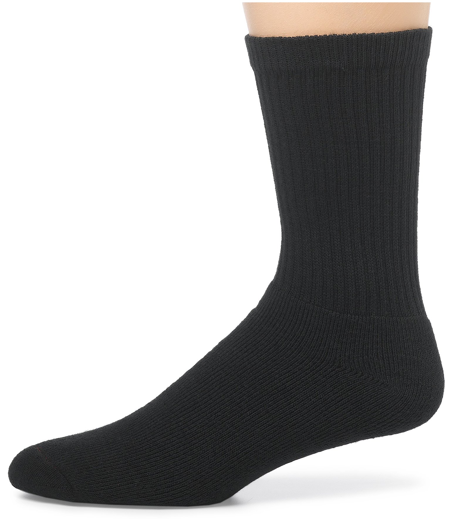 Hanes Classics Men's Black Cushion Crew - Black - Size 6-12