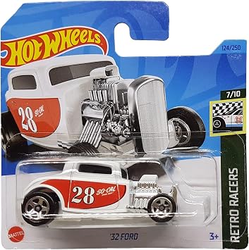 Hot Wheels -  32 Ford - Retro Racers 7/10 - HKH04 - Short Card - SoCal - Beyaz - Mattel 2023