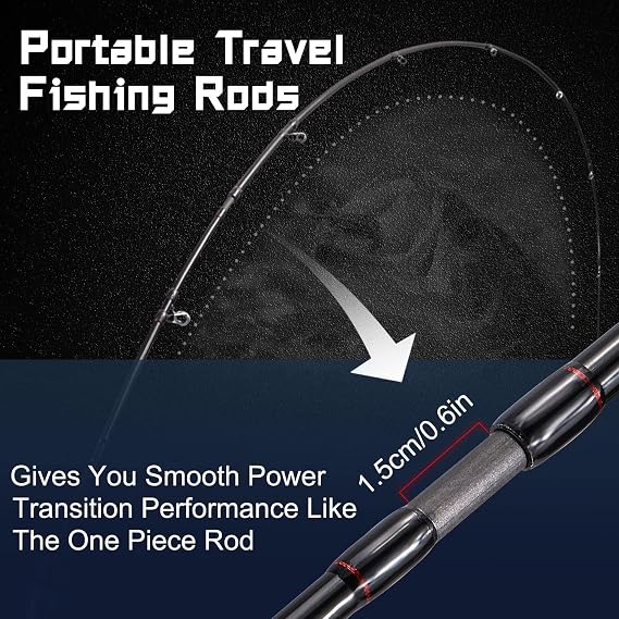 Sougayilang Fishing Rods, Spinning Rods and Casting Fishing Rods, with Full Carbon Fiber Handle, 24T Carbon Fiber 2PCS Fishing Pole for Long Casting Bass, Trout, Panfish