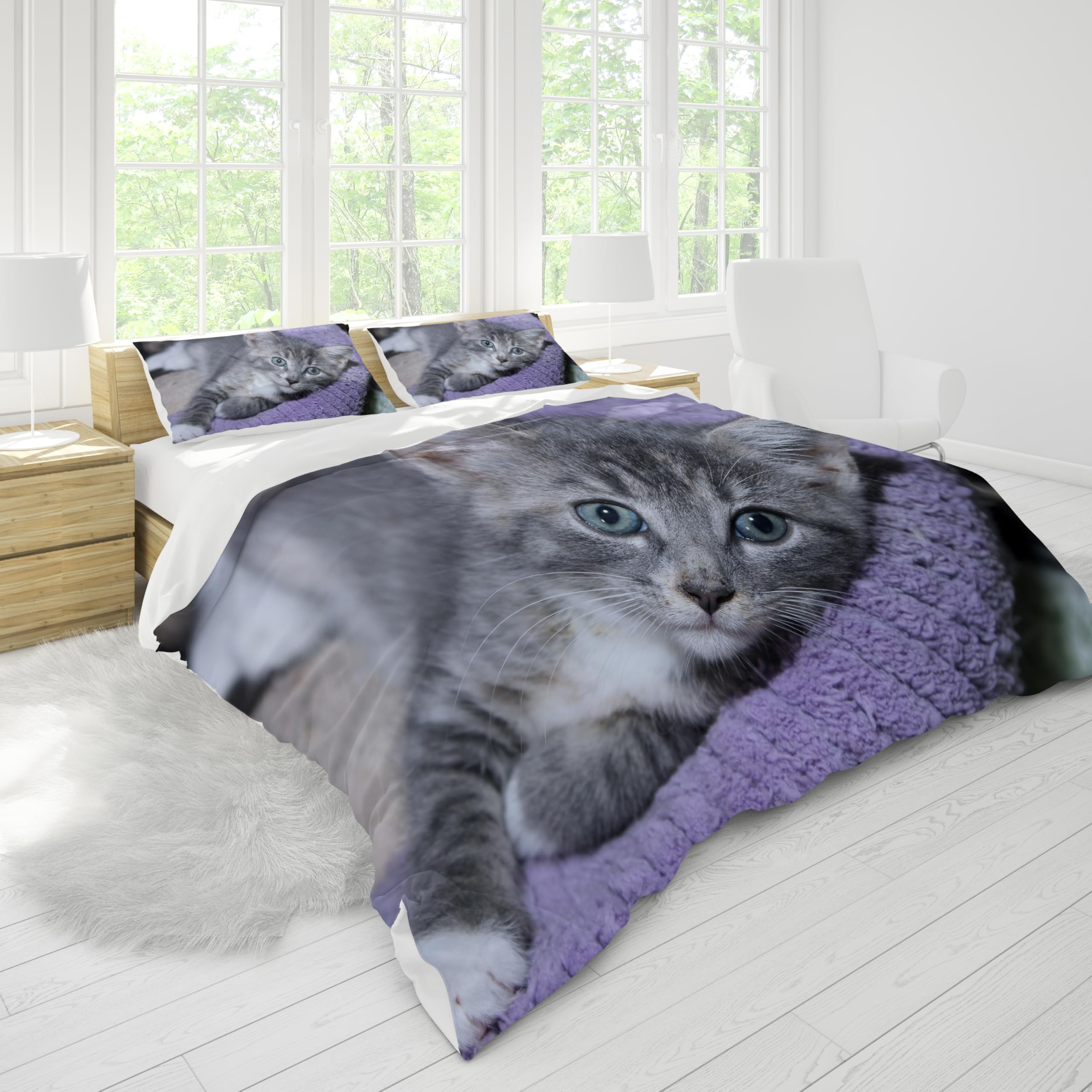 Pavone 3D Set Biancheria Da Letto In Microfibra – Copripiumone Con Cerniera E 2 Federe, Taglie Singolo Matrimoniale King, Stampa Animali - copertina