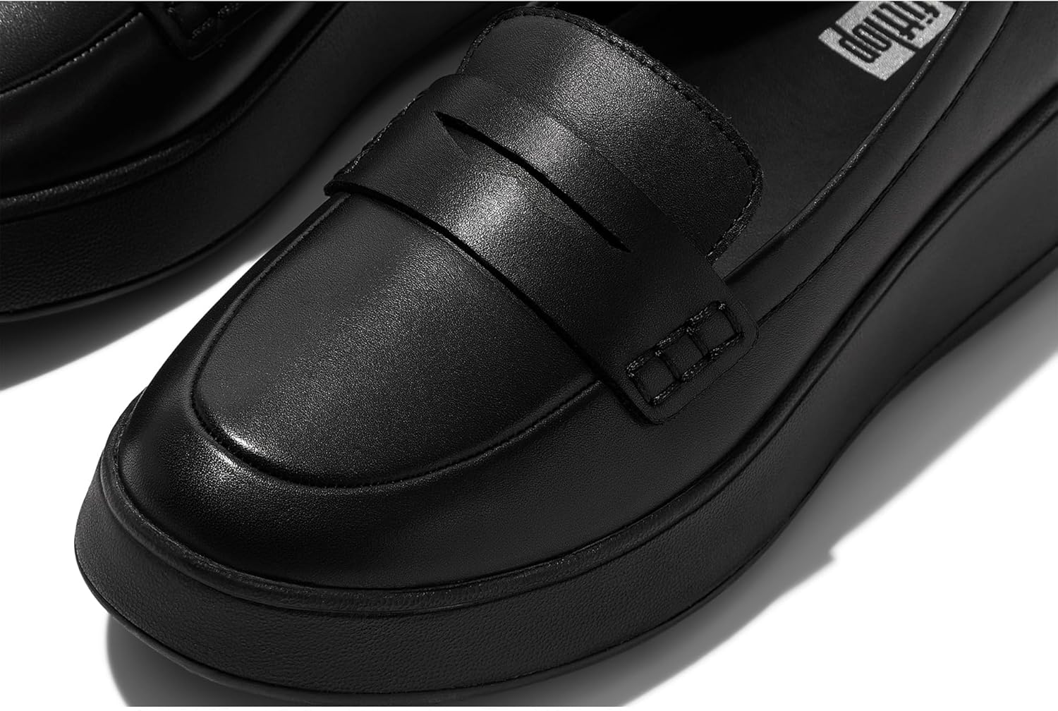 FitFlop Womens F-Mode Leather Flatform Penny Loafers - Image 5