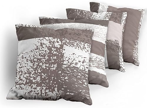 Miniatura 9 de Ambesonne Grunge - Juego de 4 fundas de cojín con diseño abstracto simplista a rayas minimalistas y contemporáneas, impresión digital moderna