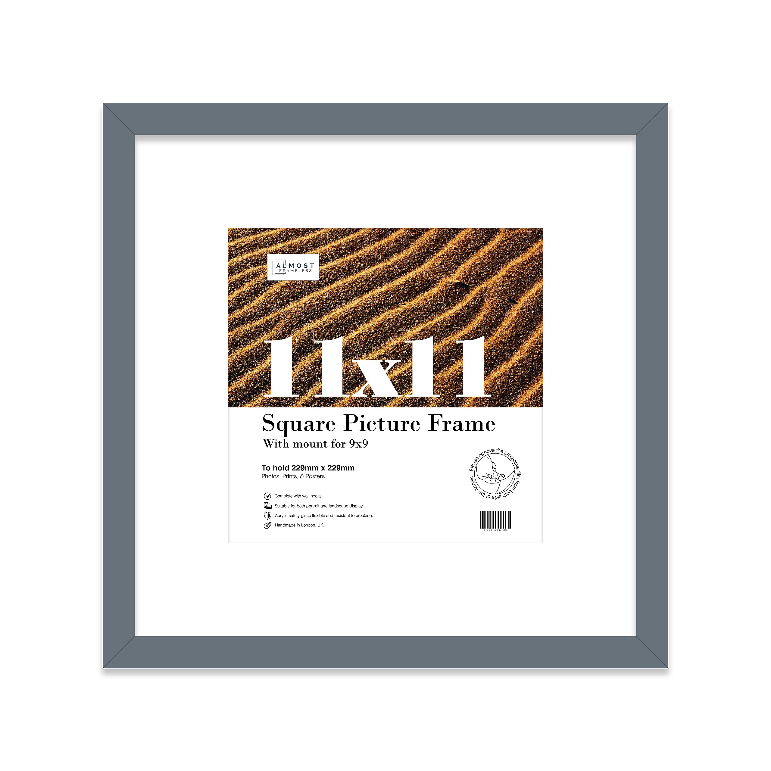 6X6" Blue Picture Frame6X6" Square Frame With 5X5" Mount For 6X6"/5X5" Pictures Art Deco Style Room Decor1 Pack from B&Q