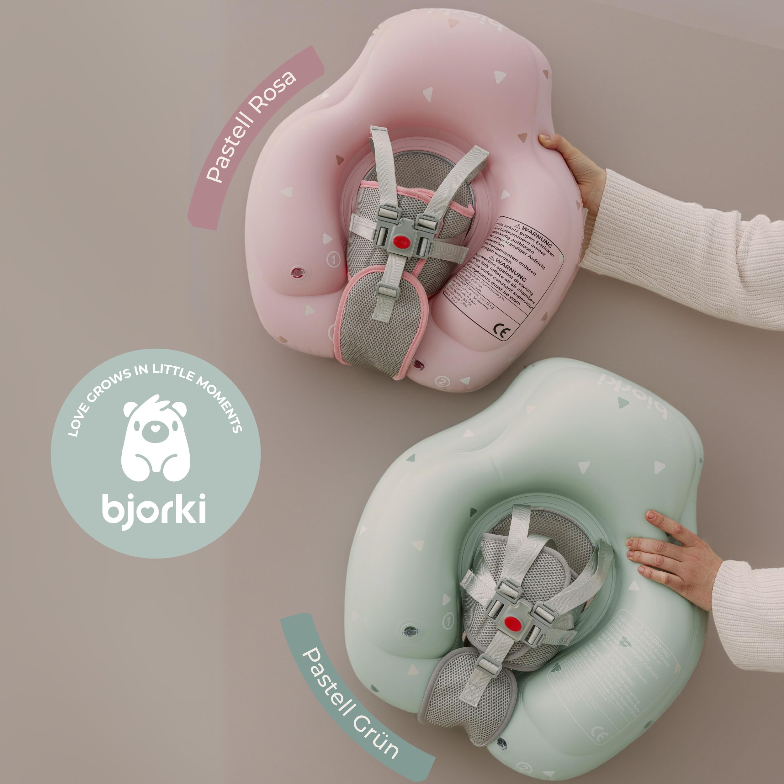 BJORKI® Schwimmring Baby – Stabil & sicher auf dem Wasser – Mitwachsender Schwimmreifen ab 6 Monate bis 3 Jahre – 40° Schwimmlage für natürliche Bewegungen – Robuste Schwimmhilfe Baby