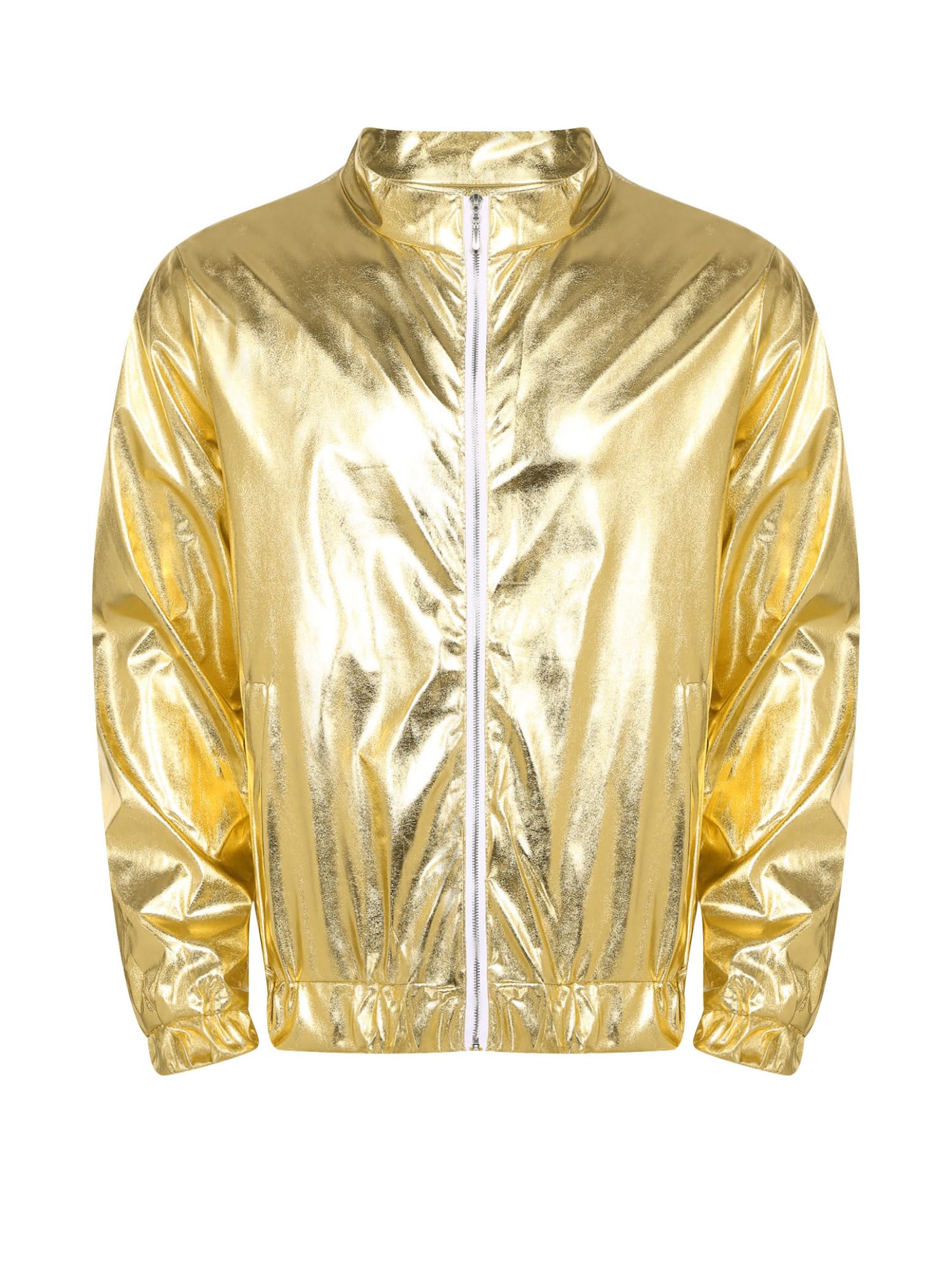 inlzdz Camisa de Manga Larga con Lentejuelas Brillante para Hombre Ropa Superior para Danza Latino Concierto Partido Navidad Cosplay Halloween