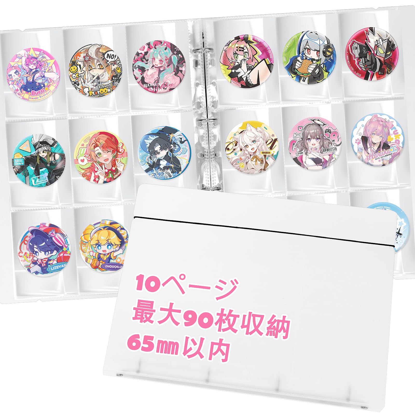 Amazon | Homgaty 缶バッジ 収納ファイル65mm ディスプレイ 缶バッジ