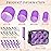 obeoby 4 Sizes Rollers Hair Curlers, 50 Pcs Set Jumbo Hair Rollers 25mm 36mm 48mm 60mm Self-Grip Hair Rollers with Clips, Curlers for Women Long, Short Hair and Bangs (Purple)