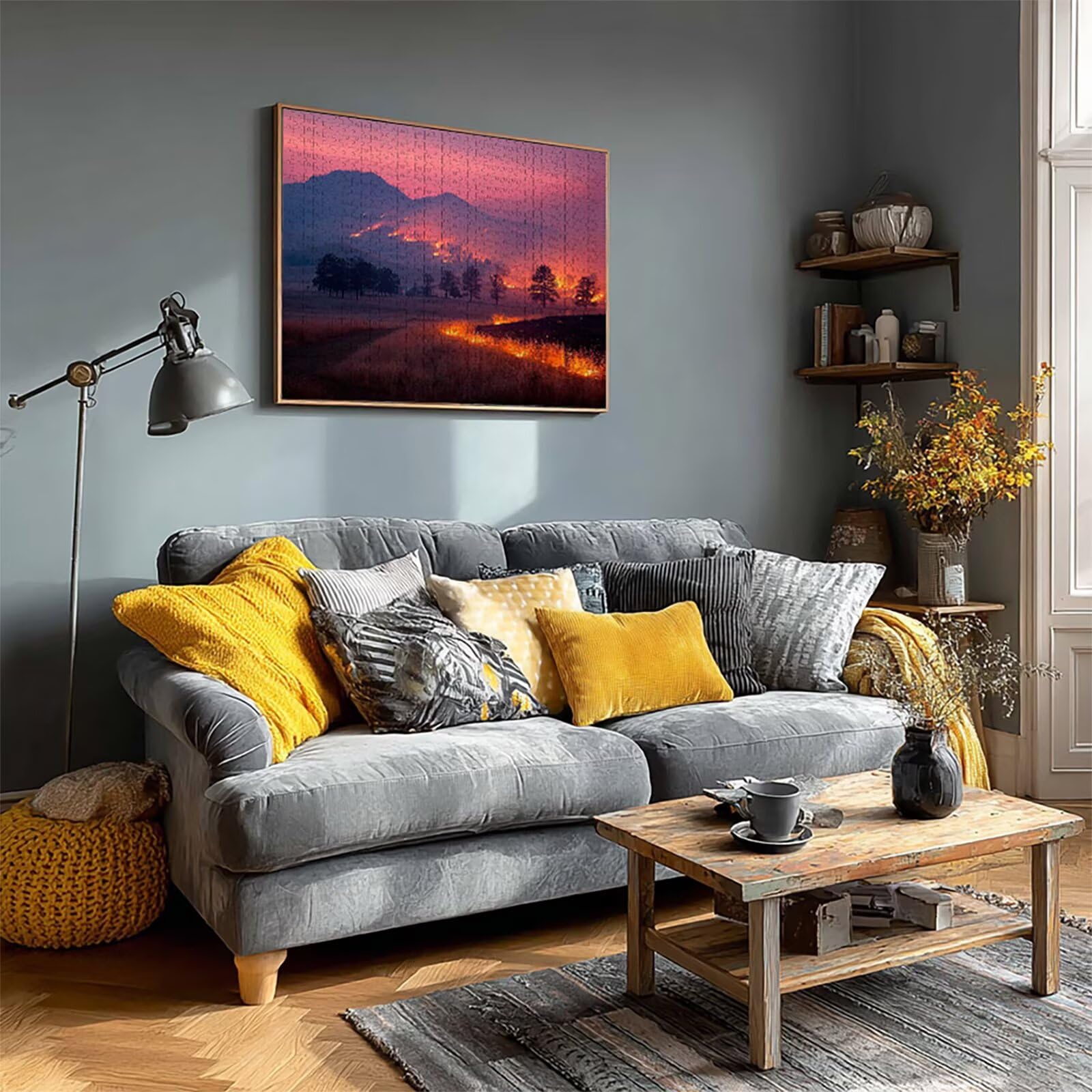 Livre Puzzle 6000 pièces Adultes, Puzzle Bois 179x105cm, Adultes Jeu éducatif Défi énigme avec Une Boîte d'emballage Exquise, Jeu Relaxant Détente Collection, été Decoration Chambre, (Flamme) 1-4950