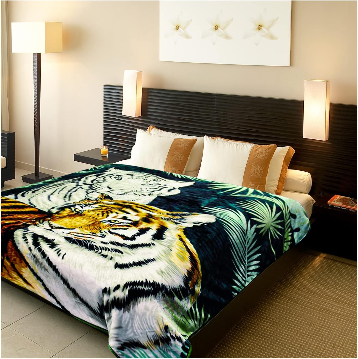 Hiyoko Tiger Blanket - Faux Fur Throw Blanket, Korean Mink Fleece 75”x90” Bed Blankets Queen Size