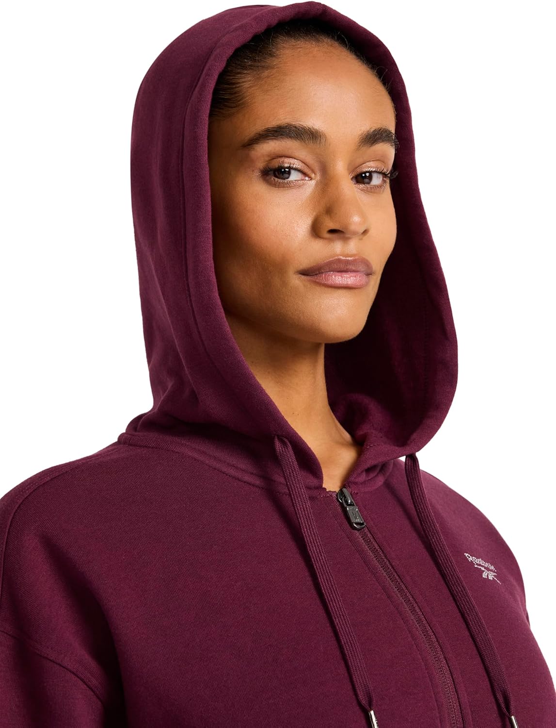 Reebok womens Rhinestone Full-zip Hoodie, Standard Fit, Midweight Cotton-poly Fabric - Image 4