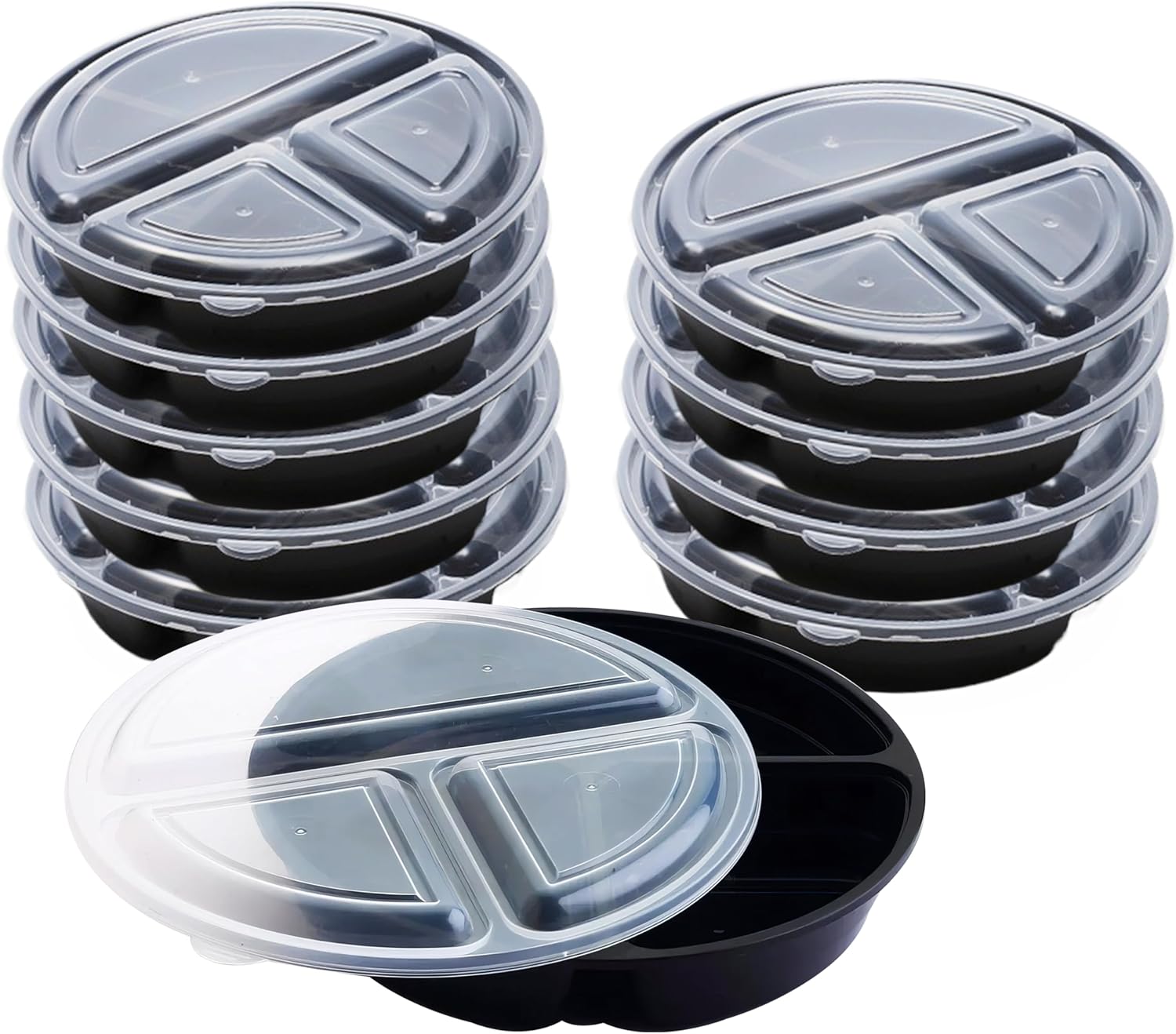 Neez 32 Oz Pack of 103 Compartment Meal Prep Containers with Lids