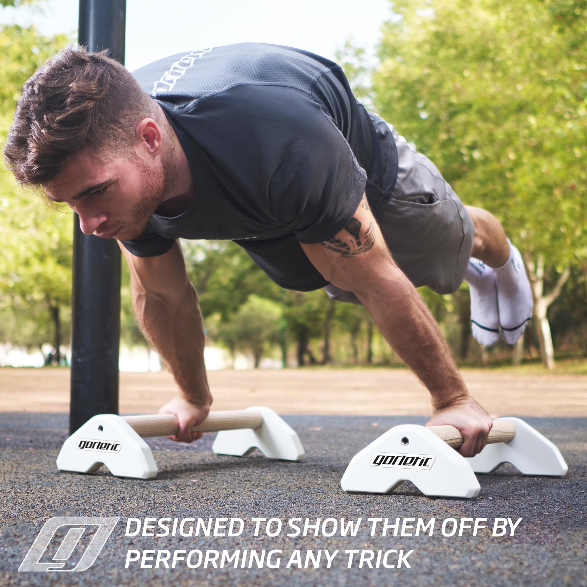 LowFit PRO Gorletic Calisthenics Parallettes - Parallettes de gymnastique, transport facile, testé par les athlètes, conception magnétique de première qualité