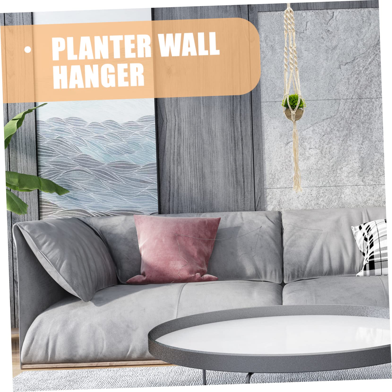 BESTonZON 4 Stück Makramee Blumenampeln aus Baumwollseil mit Edelstahls Haken Dekorative Hängende Blumentopfhalter für Wand und Garten Gewebte Pflanzenhänger im Boho Stil