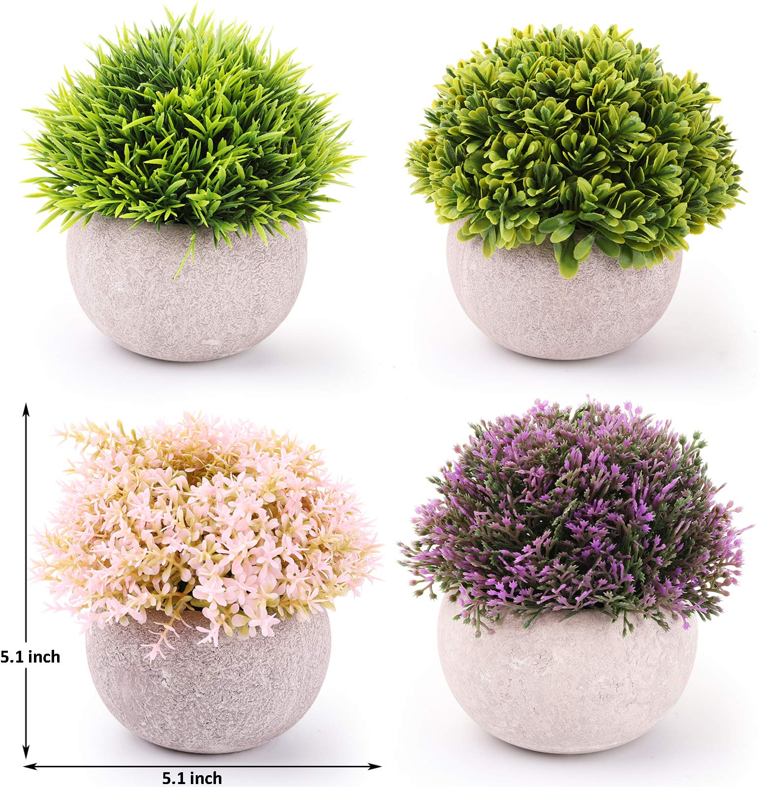Nicunom 4 Stck Knstliche Mini Pflanzen Topfpflanzen mit Tpfen  Knstliches Grnes Gras Kunststoff Gras Bliumen Bonsai Pflanze Knstlich im  Topf Kunstpflanze 13x13 cm Mini Kunstpflanzen Deko : Amazon.de: Sonstiges