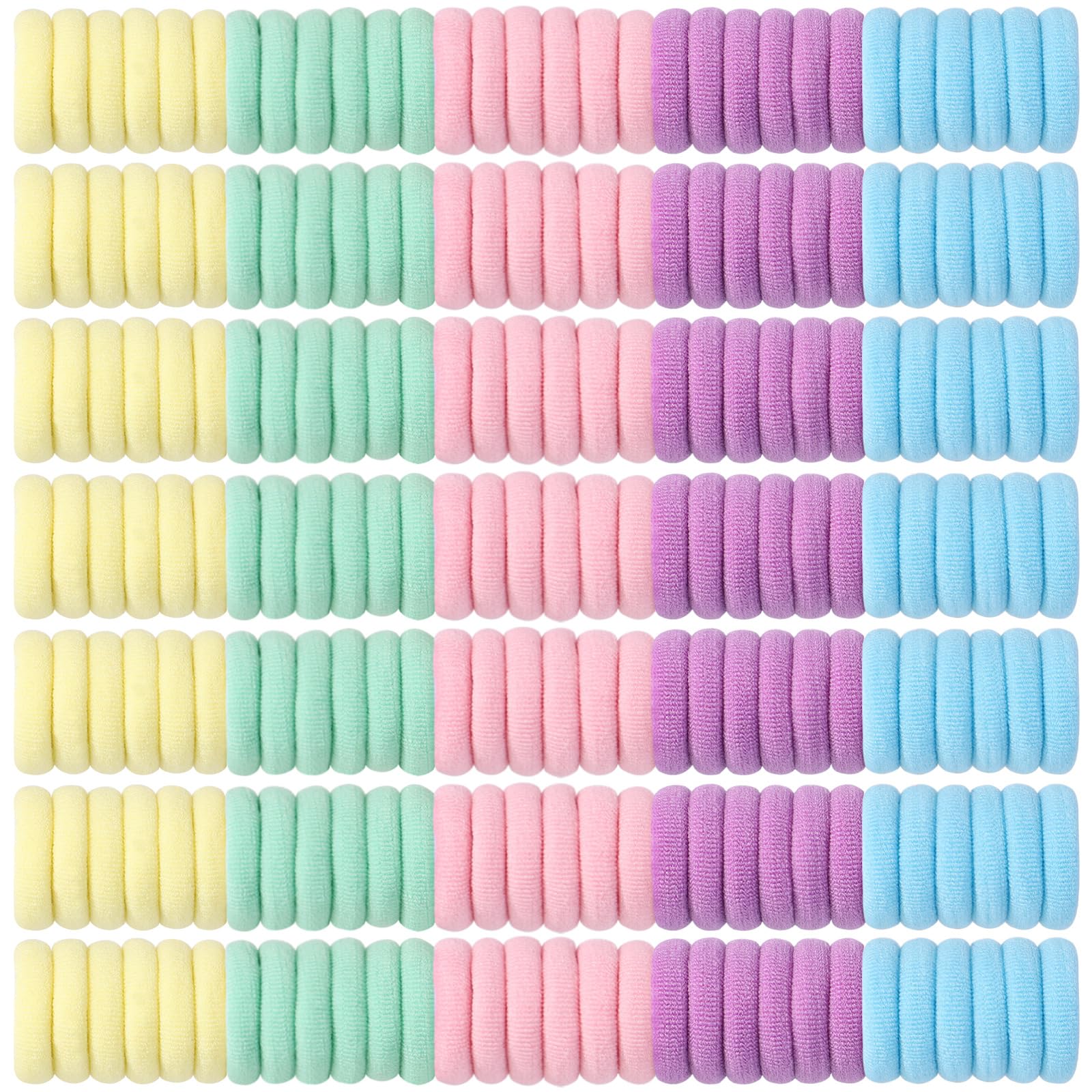 Jollybows 300 Stück Haargummis Mädchen, Bunt Kleine Elastische Zopfgummis Mini Haarschmuck für Baby Mädchen Kinder Kleinkind (1 Zoll / 2,5 cm 5 Candy-Farben)