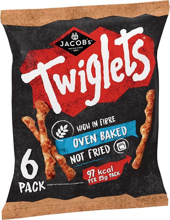 JACOB'S Twiglets Original Baked Snacks Multipack 6 x 23g, 138g