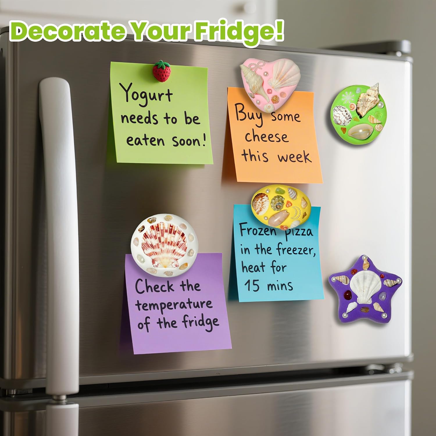 Lywex DIY Clay Magnet Kit, Air Dry Clay for Kids, Ultra Light & Soft, Safe & Non-Toxic, Fridge Magnets Making Kit with Shells, Pearls, Art Craft Gifts for Boys Girls image 5 of 6 B0F3JS6BTP