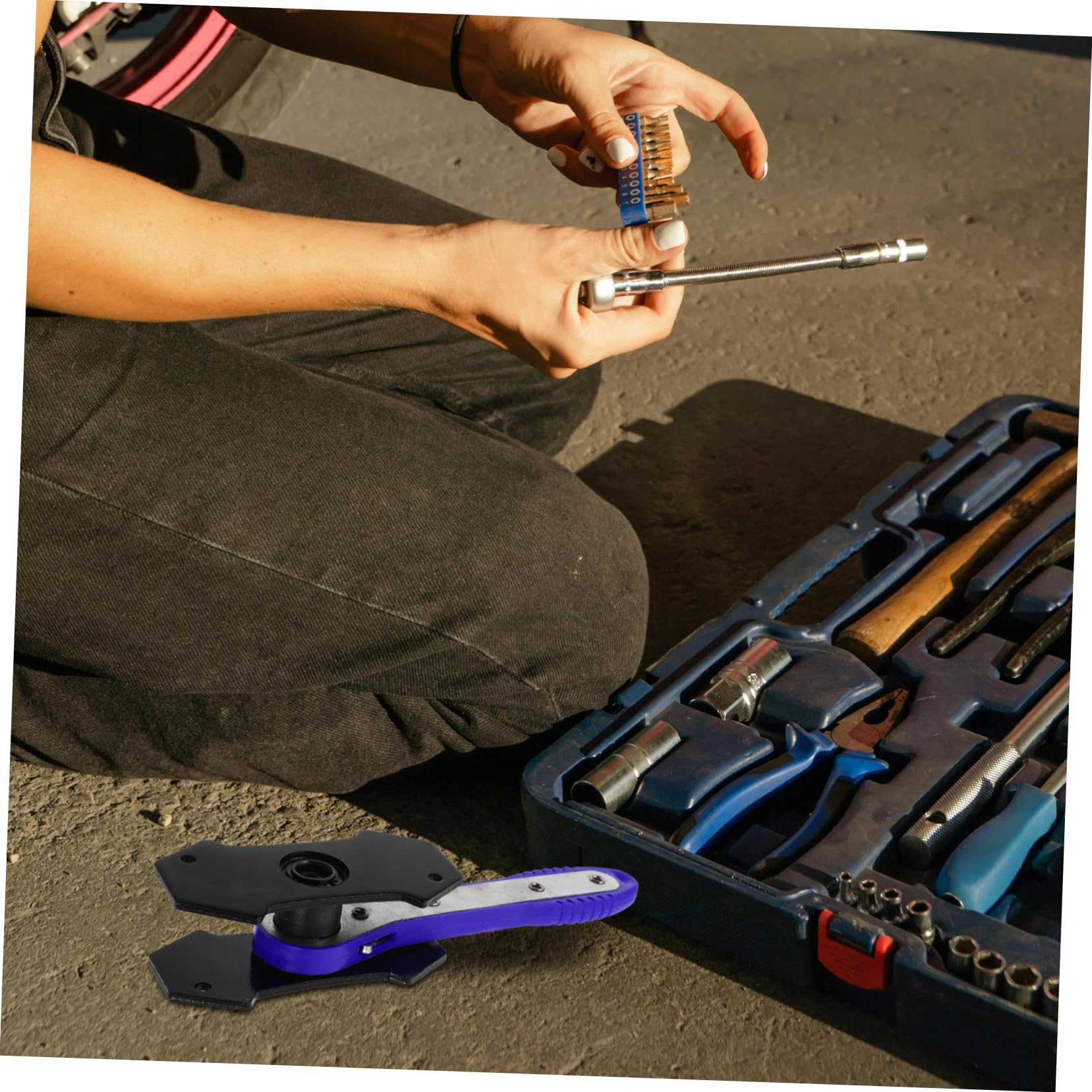 Gatuida 1set Strumento per Freni con Piastrine Acciaio Utensile per La Manutenzione dei Freni per Meccanici e Appassionati di Auto Colore Blu