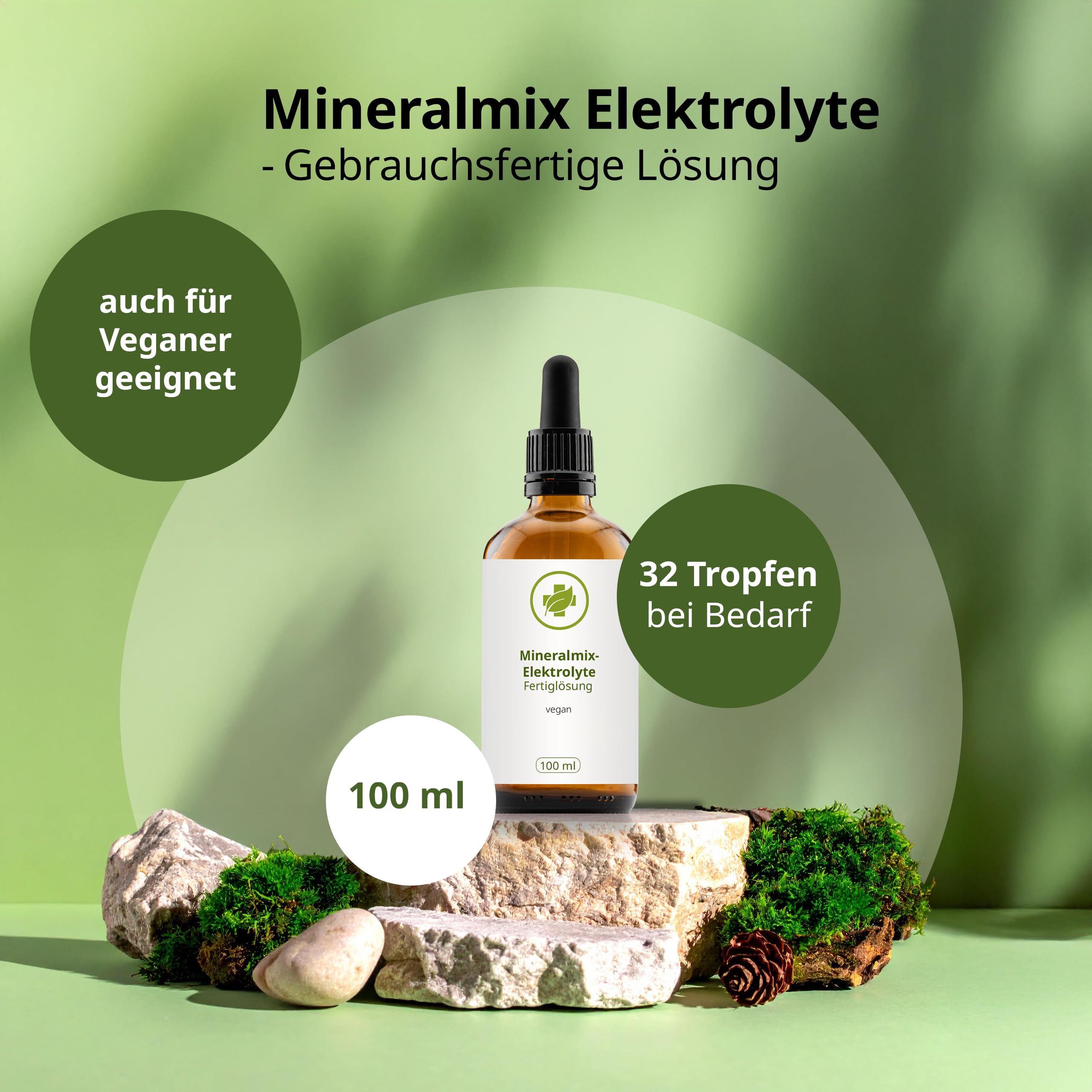 Mineralmix Elektrolyte Fertiglösung – 100ml flüssige Elektrolyte ohne Zucker – Optimierte Bioverfügbarkeit – vegan – für Sportler und aktive Personen – ohne Zusätze