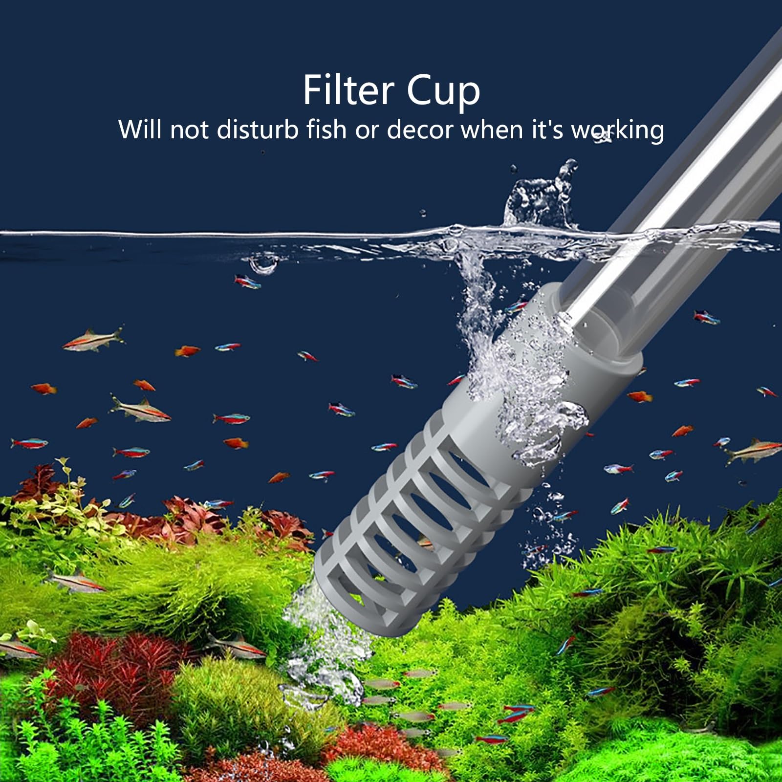 Manguera De Sifón Manual con Abrazadera Controladora De Manguera De Agua, Herramientas De Limpieza para Peceras, Aspirador De Sifón para Acuarios, Apto para Limpiar Grava y Arena(Red)