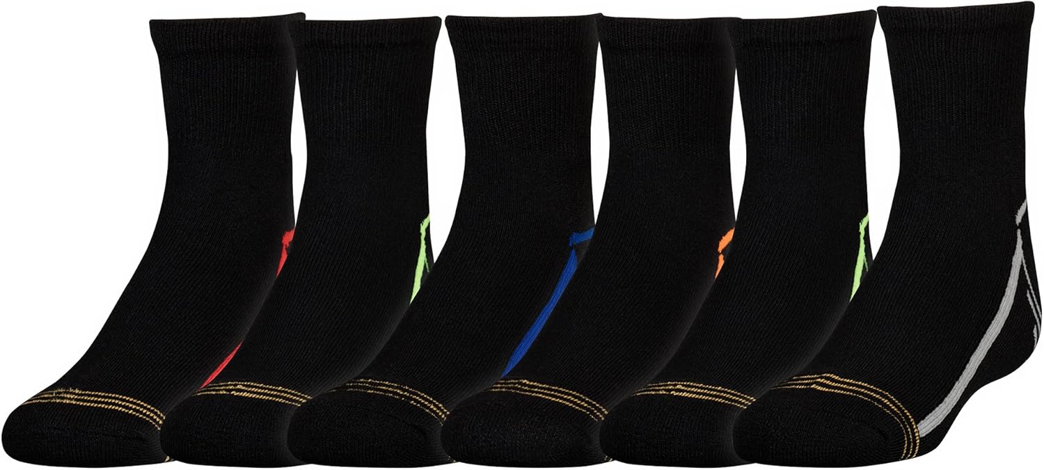 GOLDTOE Boys Athletic Quarter Socks, 6-Pairs