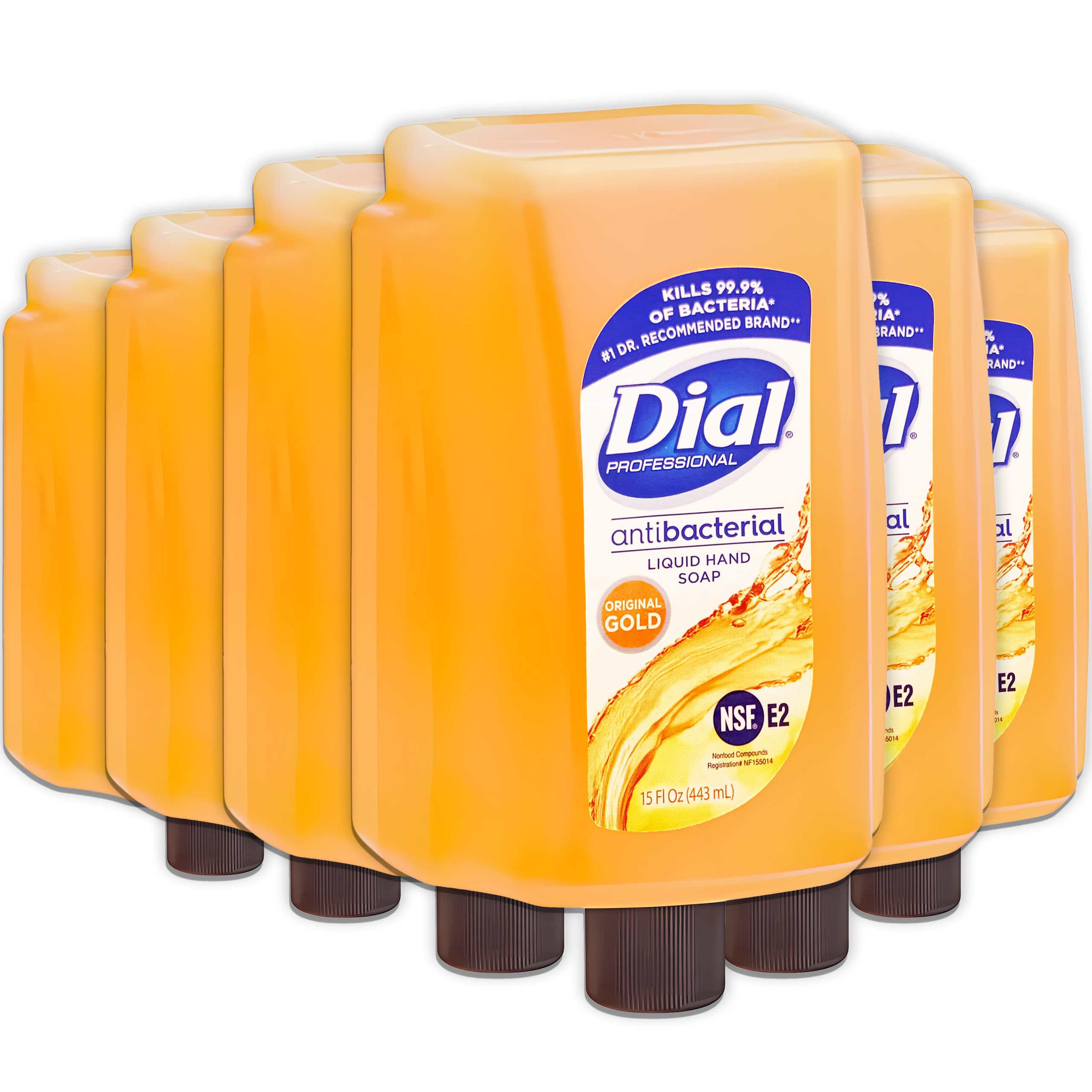 Photo 1 of [ONLY ONE BOTTLE] Dial Gold Liquid Hand Soap Refill, 6 Pack Bulk, Dial Professional Versa Gold Hand Wash Dispenser Refill, Moisturizes skin, Floral Scent, for Commercial Use, Schools, Facilities, 15 oz. Each