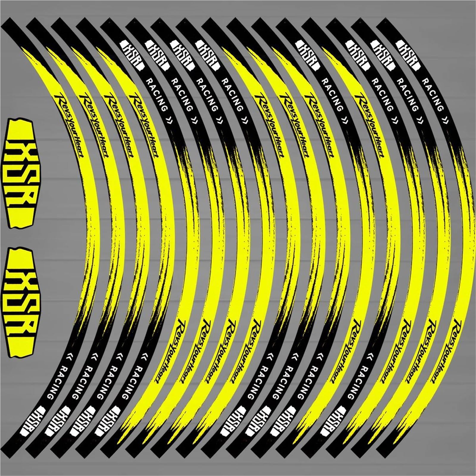 Ntpjk Yellow Sticker Part Motorcycle Reflective Wheel Hub Stickers Tyre Rim Stripe Tape Motorbike Accessories Decals For Y-Amaha Xsr 125 155 700 900(Yellow)