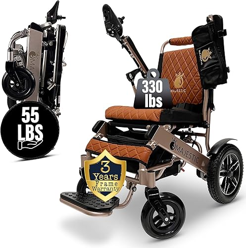 MALISA Silla de ruedas eléctrica para adultos, sillas de ruedas ligeras portátiles todo terreno, silla de ruedas motorizada plegable, respaldo