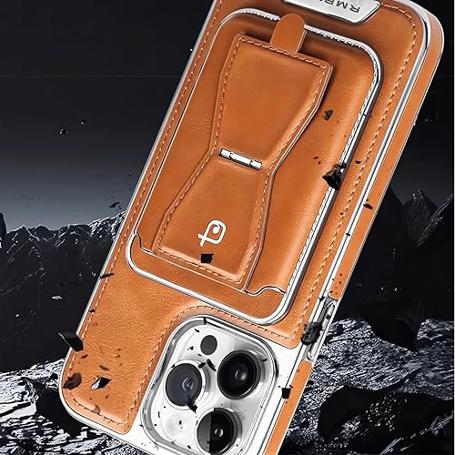 Miniatura 4 de Funda magnética de cuero para teléfono con tarjetero desmontable, elegante y funcional funda magnética tipo cartera para iPhone (iPhone 15Pro, negro)