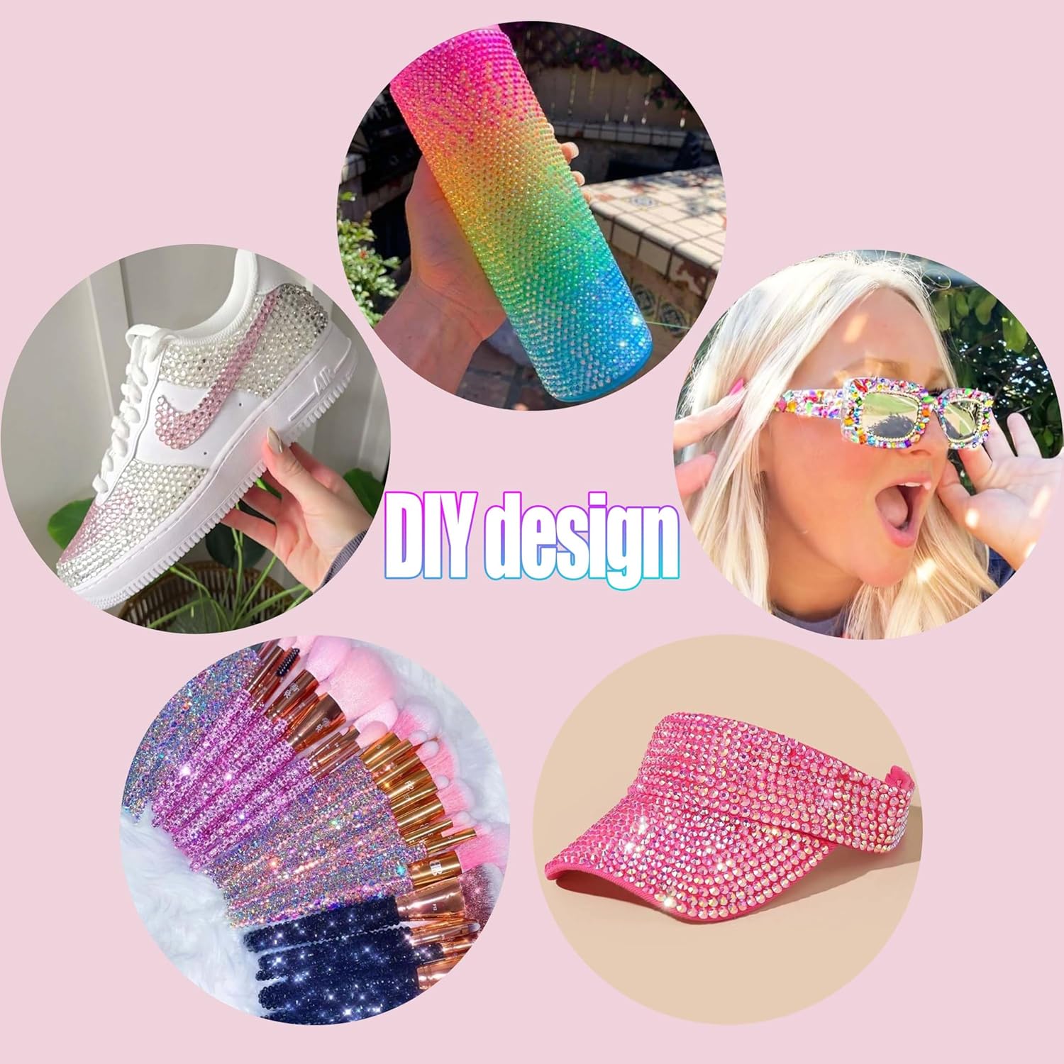 30000Pcs in 48 Colors Rhinestones for Bedazzling and Diamond Art, 3mm Flatback Gems with 3×10ml B7000 Jewelry Glue Tweezers, Perfect for Nail Art, Crafting, Clothing, Fabric Decor
