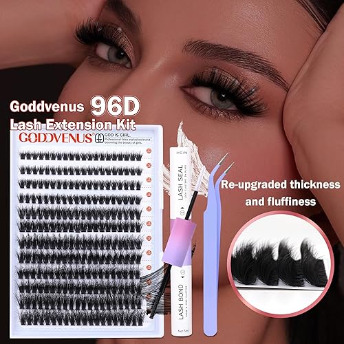 Miniatura 6 de Kit de extensión de pestañas individuales, kit de extensión de pestañas esponjosas de 0.787 pulgadas (0.787 in), kit de extensión de pestañas