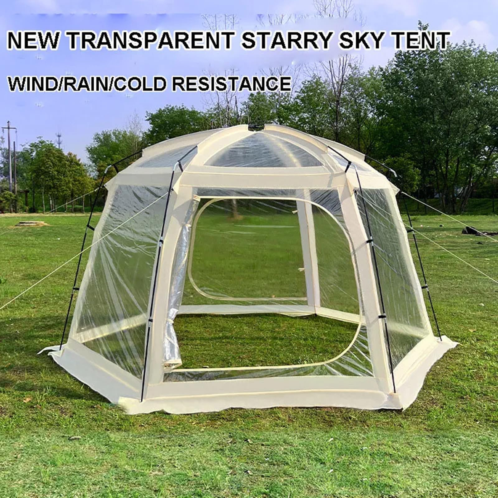 Tente à Bulles Pop-up Transparente 200 X 100 Cm - Portable, Résistante Aux Intempéries - Pour Camping, Jardin, Plage - 8