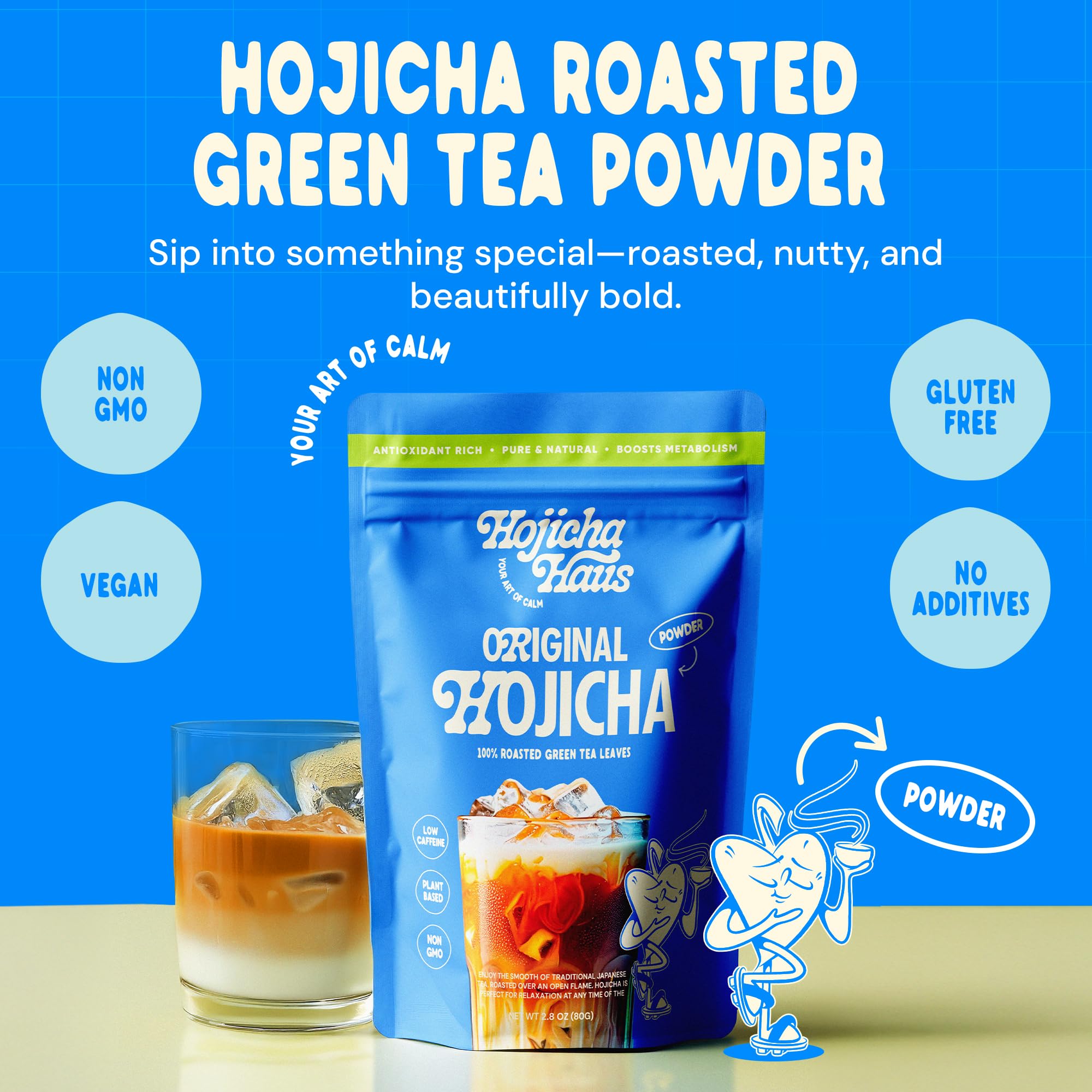Hojicha Haus Roasted Matcha Green Tea Powder - Ceremonial - Kyoto Grown Decaf Low Caffeine Coffee Alternative 2 — view 2