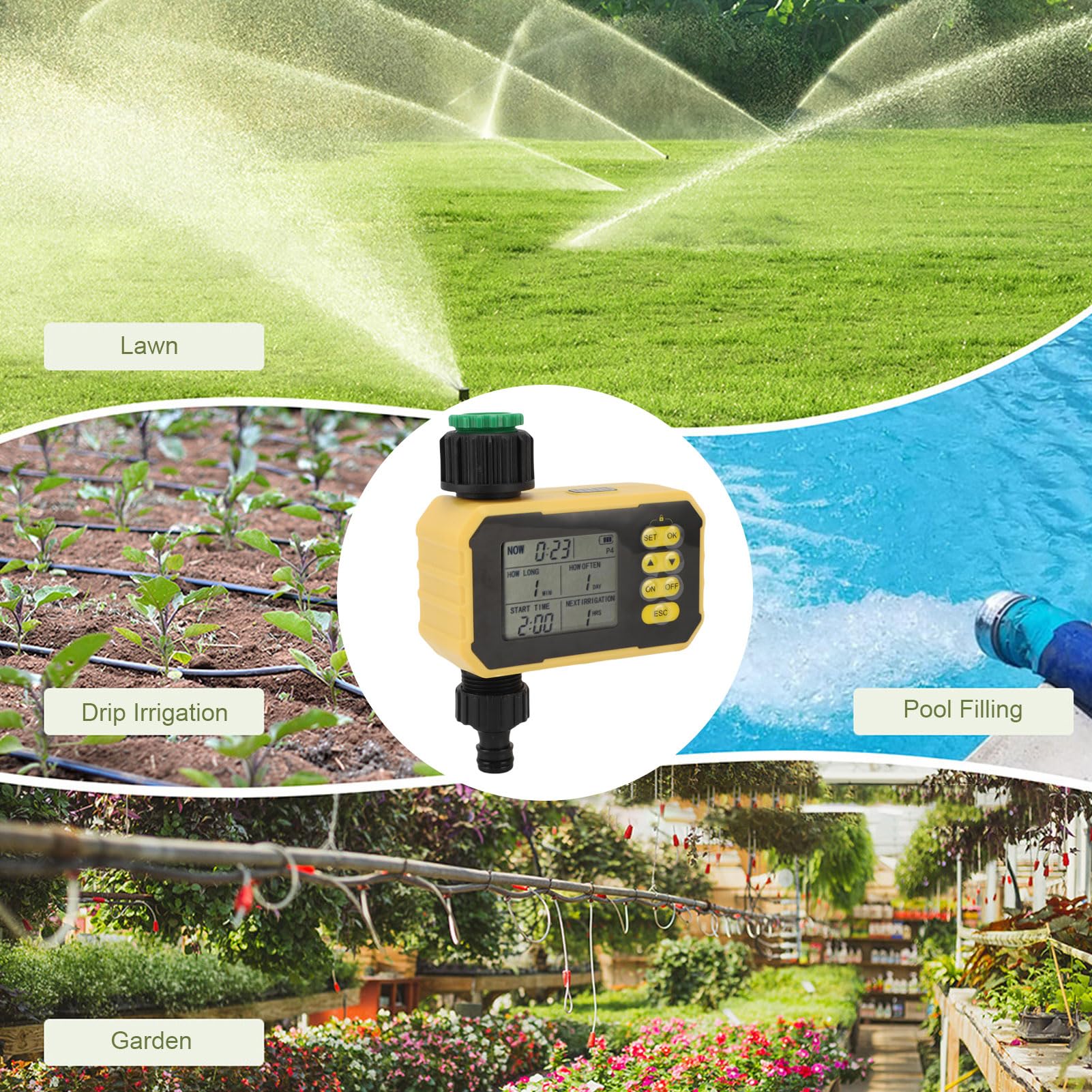 CyberOrd Solar Sprinkler Timer – Eco-Friendly Programmable Water