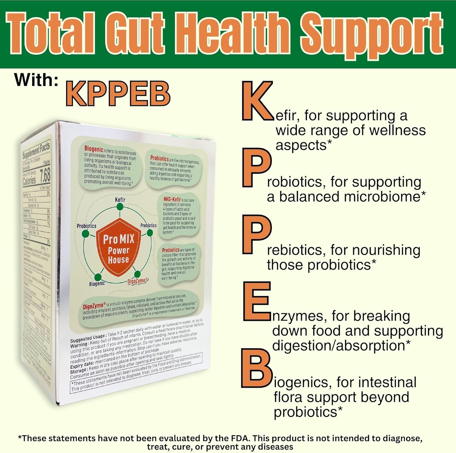 Pro Mix Light Enzyme Plus - Kefir and Digestive Enzymes - for Supporting Digestion and Gut Health - Japanese Supplement with Probiotics, Prebiotics, and Enzymes - 20 Powder Stick-Packs - Image 4