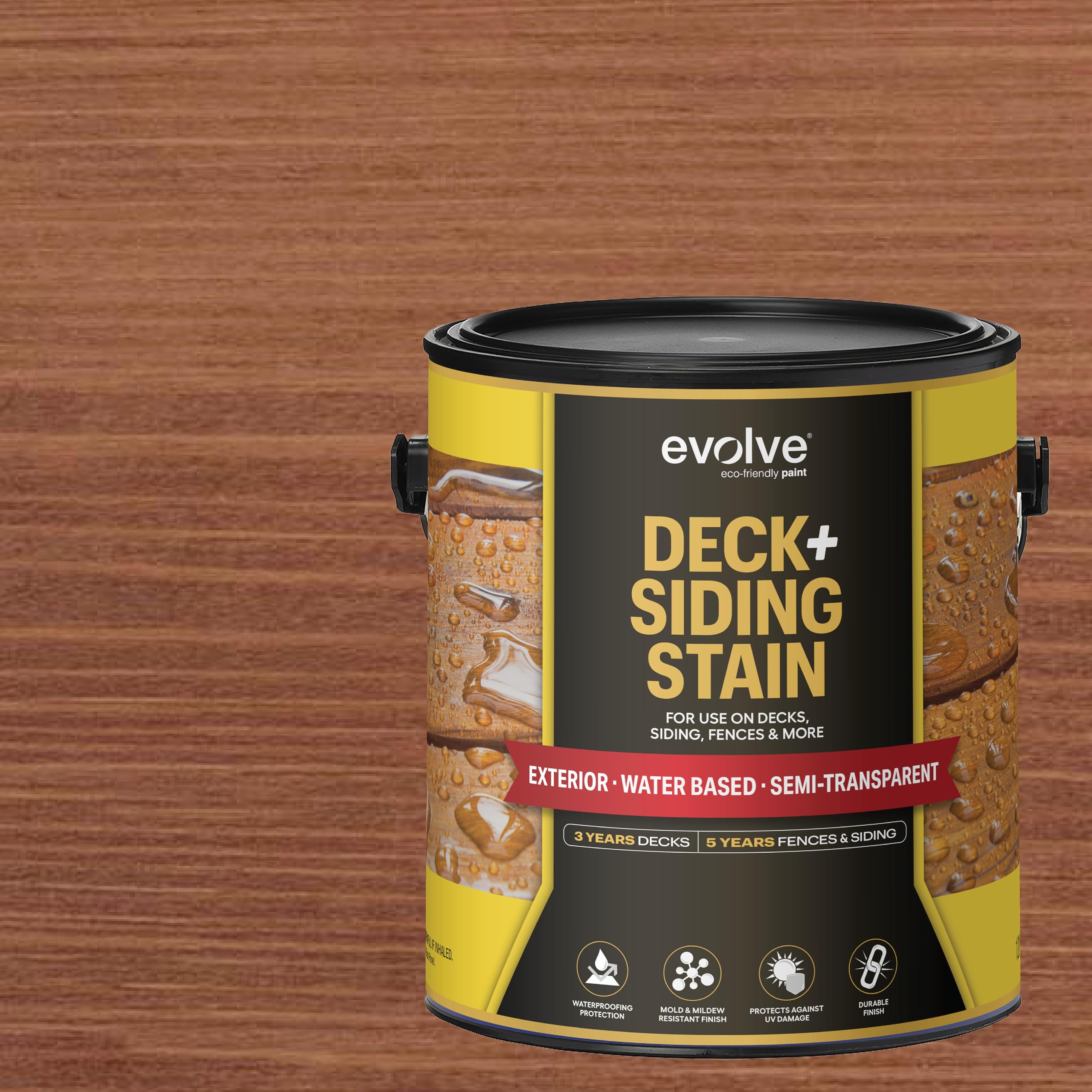Evolve Semi-Transparent Deck & Siding Stain, (Mission Brown), 1