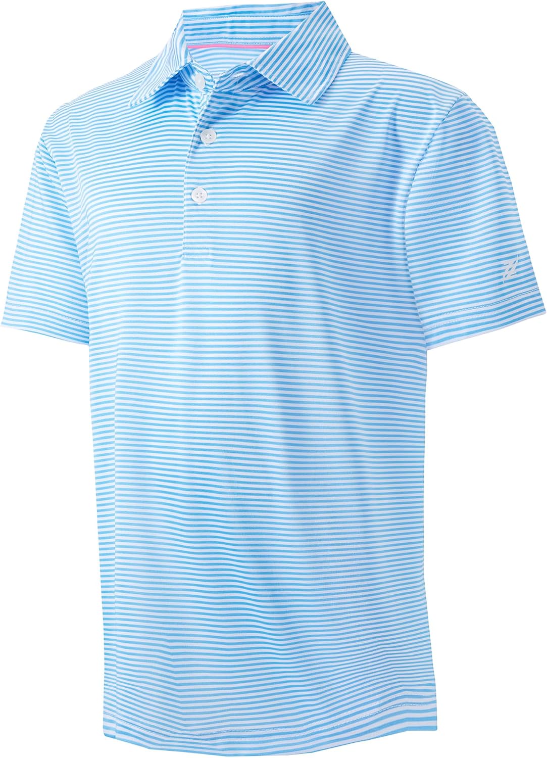 Mens Golf Polo Shirt Moisture Wicking Dry Fit Performance Athletic Short Sleeve Striped Golf Shirts for Men