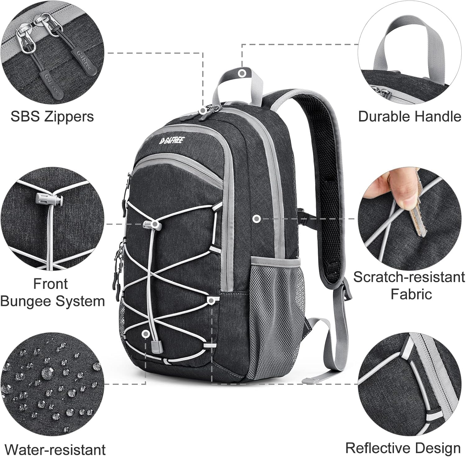G4Free 12L Small Hiking Backpack RFID Mini Rucksack Compact Multipurpose Daypacks for Men Women Camping Walking Daytrip Travel