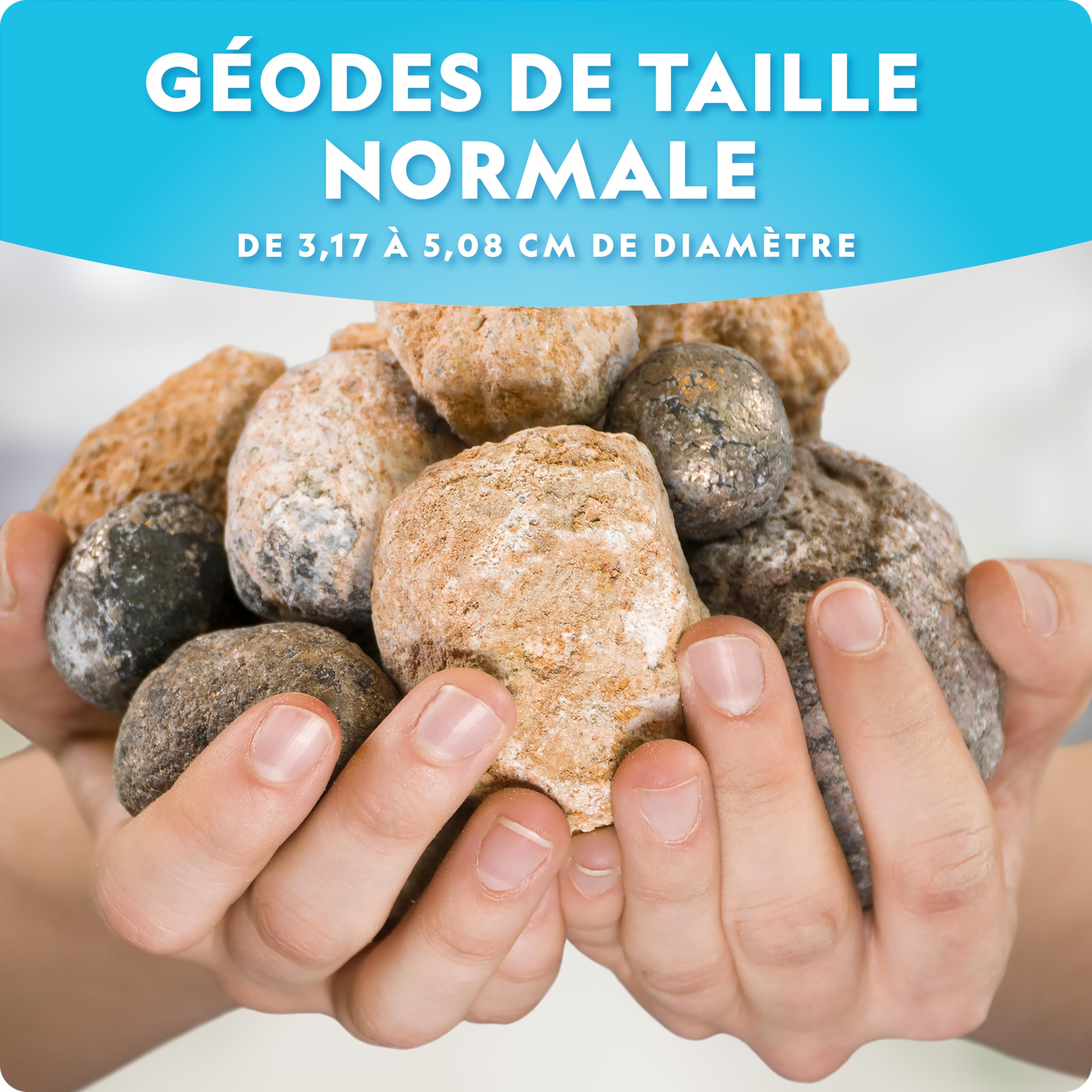 National Geographic Kit Scientifique CTIM 10 Géodes à Casser avec Lunettes Supports Cadeau Géologie Enfants