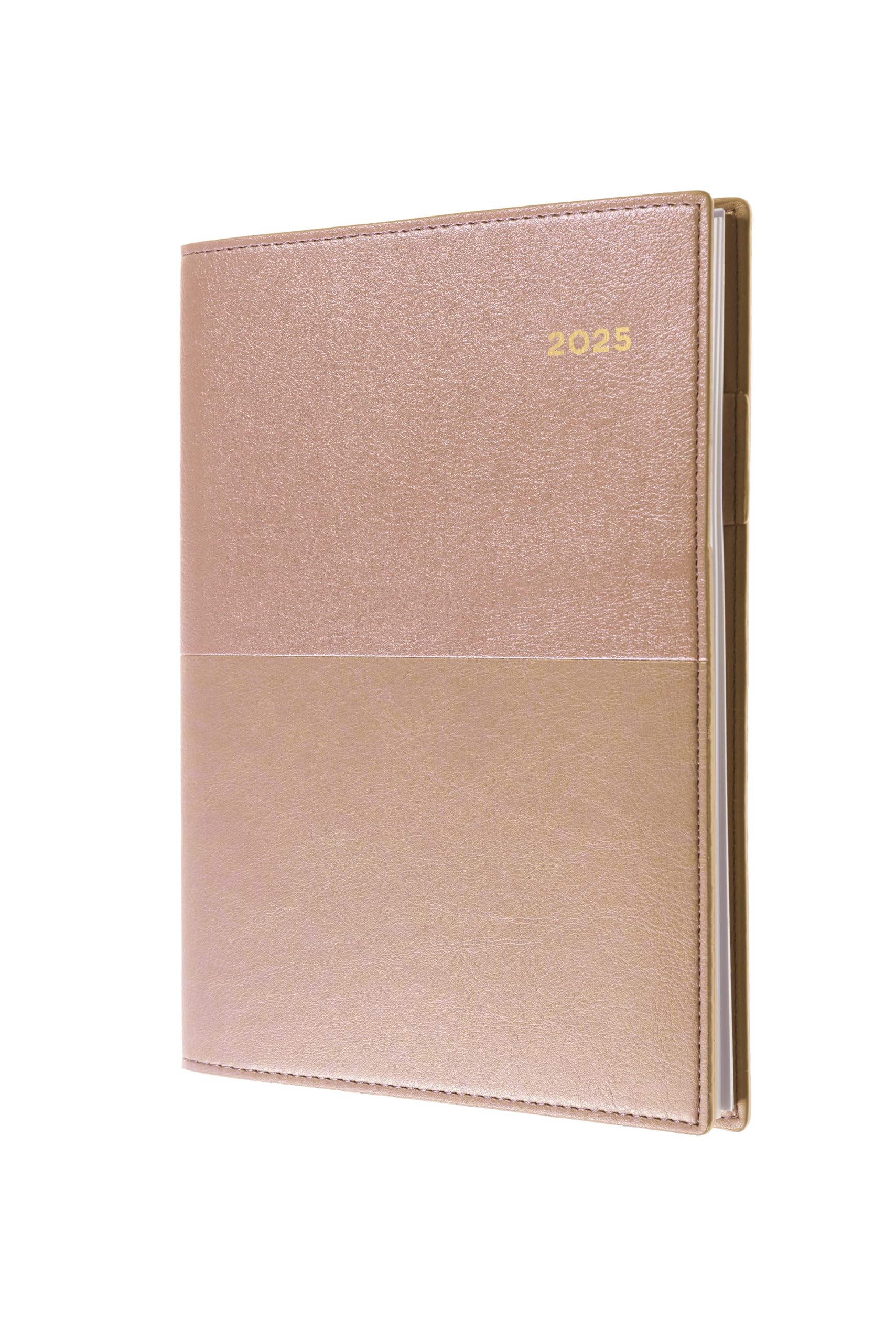 Collins Valour 2025 Planner - A5 Day to a Page Diary (with Appointments) - Rose Gold - (VAL251.49-25) - Professional Daily Planner with Duo-Textured PU Leather Covers