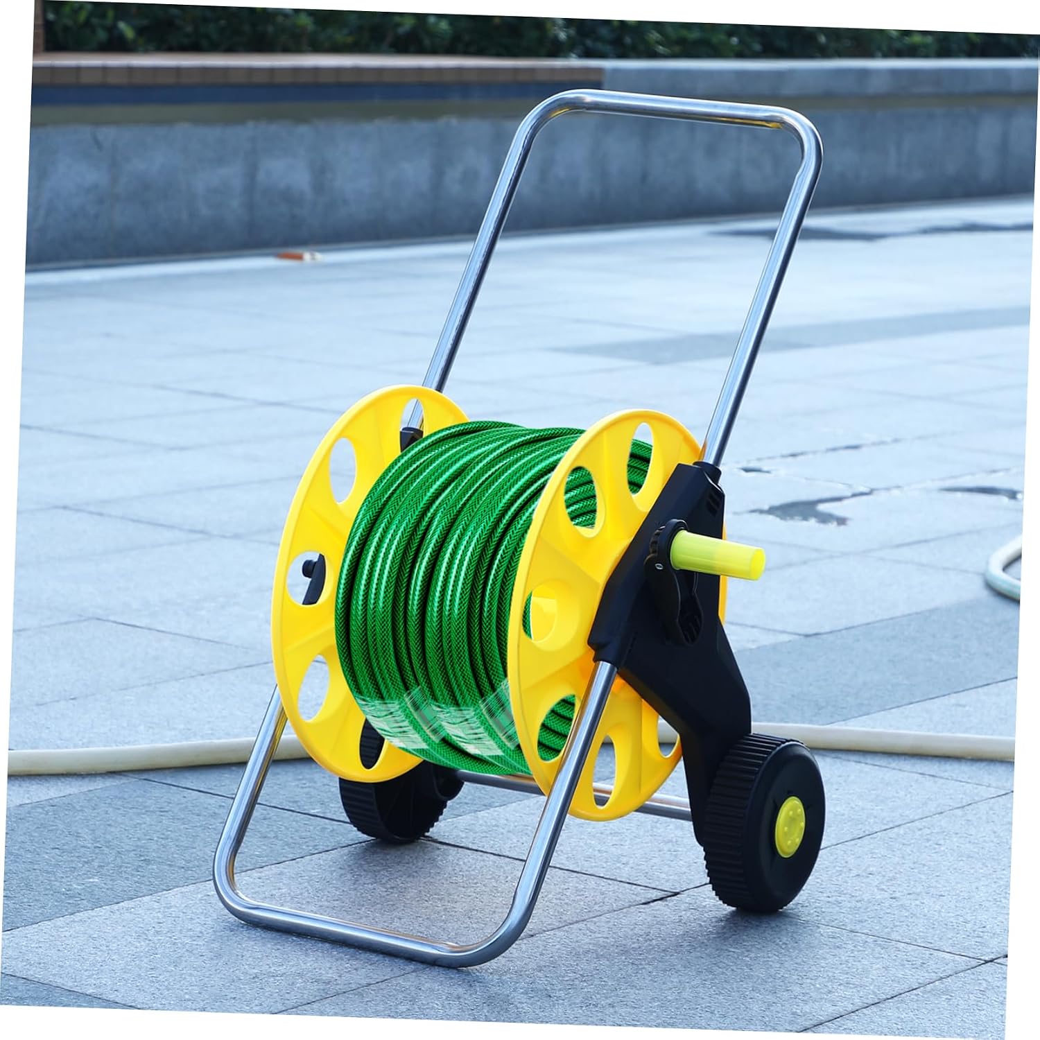 Milisten Hose Cart with Wheels Durable Pressure Hose Reel for Hose Storage Organization Design for Effortless Movement for Outdoor Use