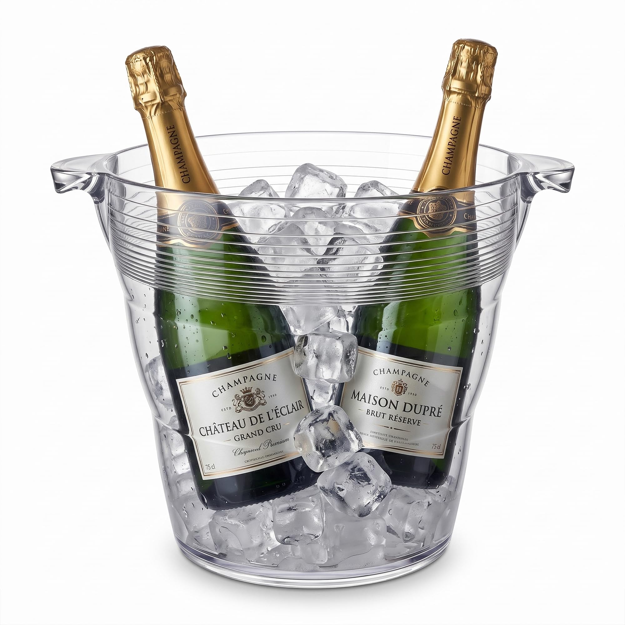 Chabrias Ltd 9 Litre Clear Wine Cooler, Ice Bucket with Handles, 1 Pack